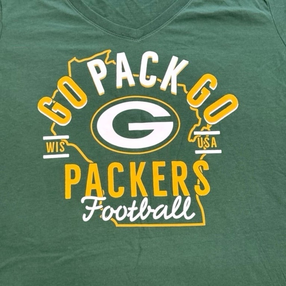Green Bay Packers T Shirt Womens XL Go Pack Go Football NFL Team Apparel‎ NWOT - Picture 2 of 4